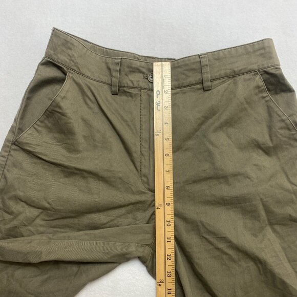 VINTAGE Abercrombie & Fitch Pants Womens S Olive Green Wide Leg Chino Pull - Picture 6 of 10